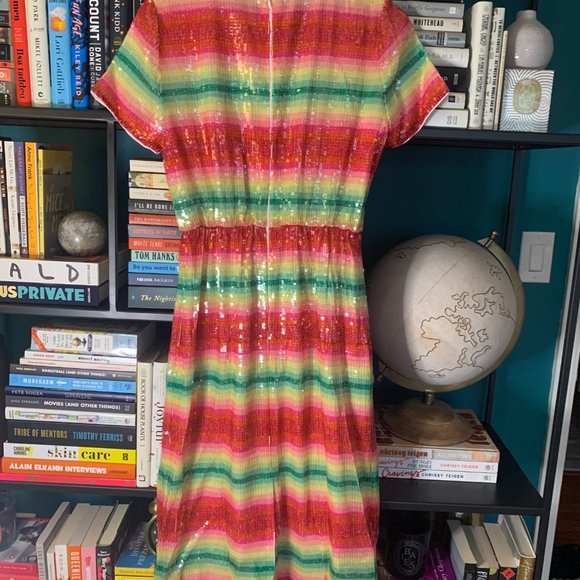 NWT J.Crew Short Sleeve Sequin Dress in Watermelon - Picture 6 of 7